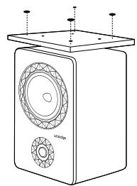 ELIPSON PF_SUB10_NOIR - 1b. Mounting the removable base on the subwoofer cabinet (PFSUB8, PFSUB10) - 1