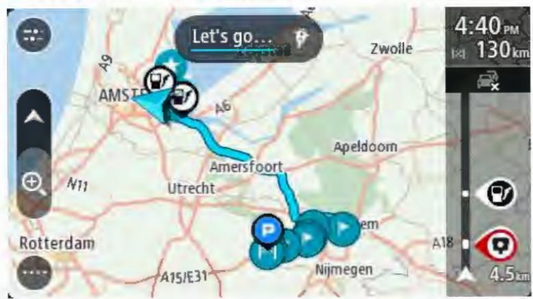 TOMTOM ViA 53 - Se rendre à un arrêt d'un parcours enregistré - 4