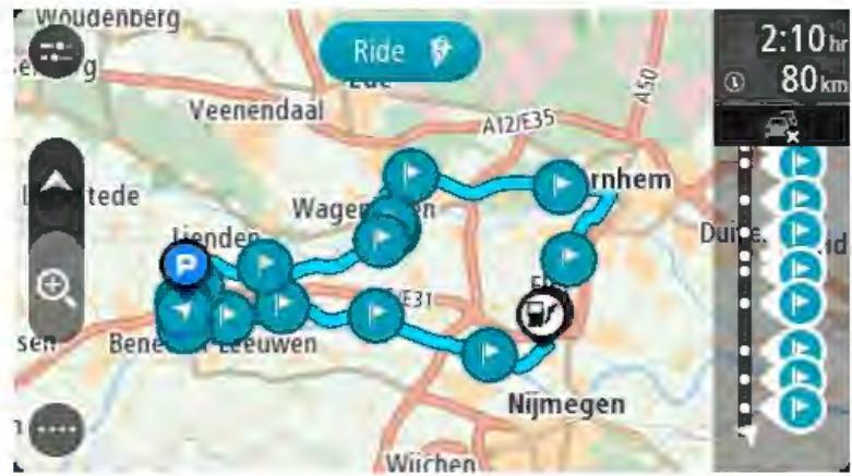 TOMTOM ViA 53 - Se rendre à un arrêt d'un parcours enregistré - 1
