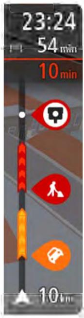TOMTOM ViA 53 - La barre de parcours - 1