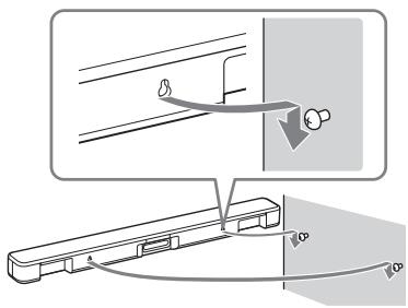 SONY HTSF150 - Collez le CALIBRE DE MONTAGE MURAL (fourni) sur un mur. - 3