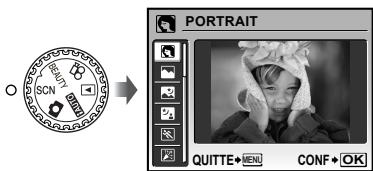 OLYMPUS MJU9000 - Réglez la molette mode sur SCN. - 1
