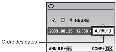 OLYMPUS MJU9000 - Pour selectionner l'ordre d'affichage de la date et de l'heure - 1