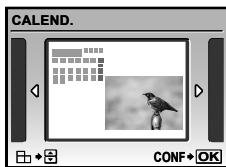 OLYMPUS MJU9000 - Ajouter un calendrier à une photo [CALEND.] - 1