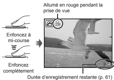 OLYMPUS MJU9000 - Enoncez le déclencheur à mi-course pour faire la mise au point sur le sujet, puis appuyez doucement jusqu'au fond pour lancer l'enregistrement. - 1