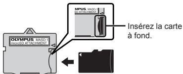 OLYMPUS MJU9000 - Insérez la carte microSD dans l'Adaptateur. - 1