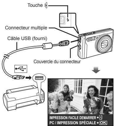 OLYMPUS MJU9000 - Allumez l'imprimante puis connectez-la à l'appareil photo. - 1