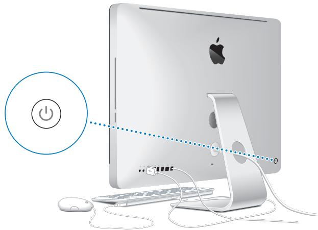 APPLE MR452FN - Étape 4: appuyez sur le bouton d'alimentation (①) situé au dos pour allumer votre imac. - 1
