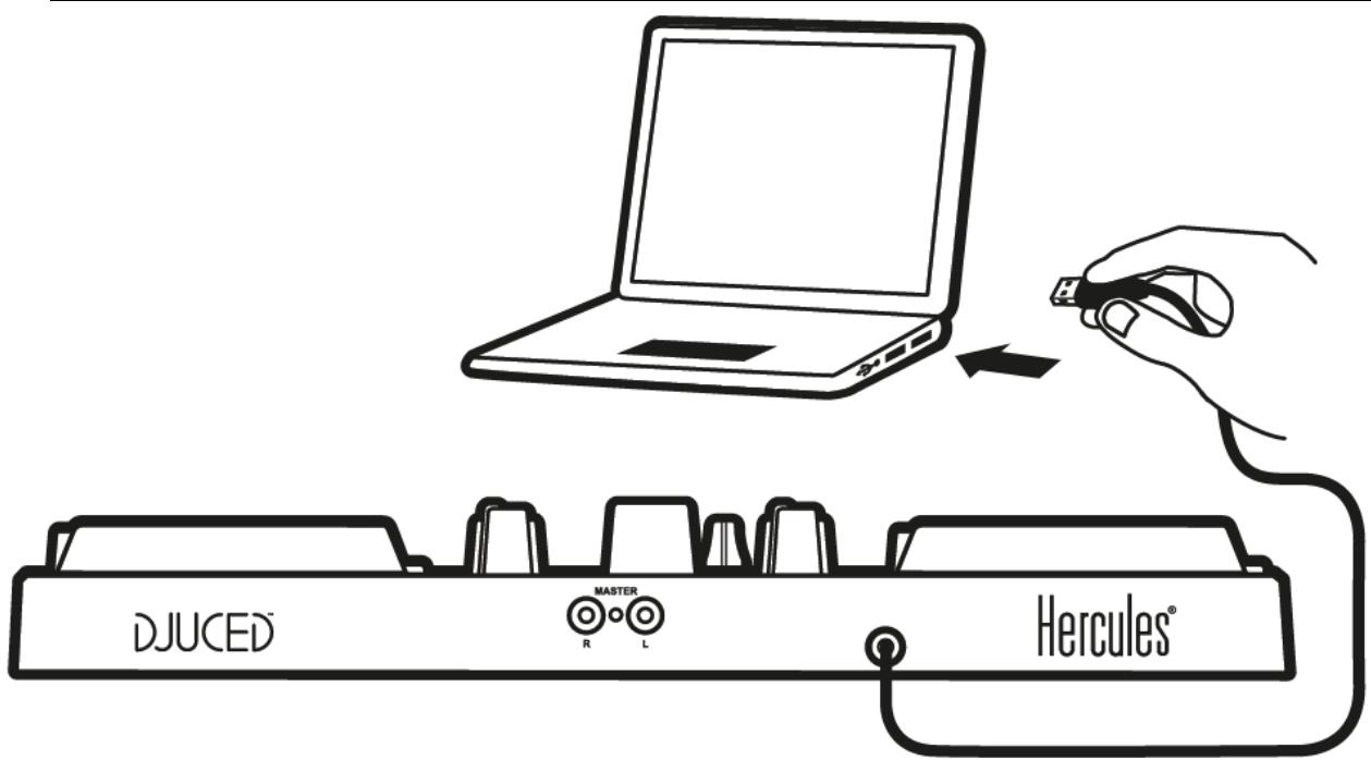 HERCULES iNPULSE 200 - Branchement sur l'ordinateur (connexion USB) - 1