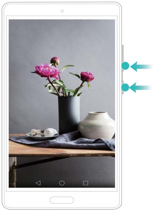 HUAWEI MEDIAPAD M3 WIFI - En utilisant les boutons marche/arrêt et de réduction de volume - 1