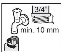 PANASONIC NA-148VG3WFR - Fixer l'autre extrémité du tuyau au robinet et serrer de la même façon. - 1