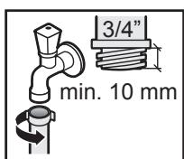 PANASONIC NA-148VG3WFR - Fixer l'autre extrémité du tuyau au robinet et serrer de la même façon. - 2