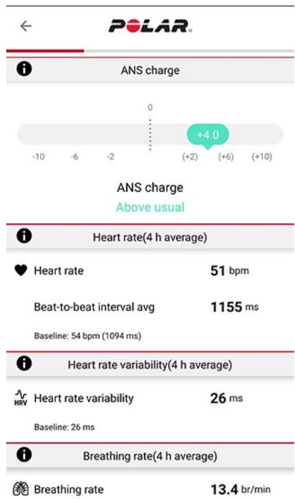 POLAR VANTAGE V2 NOIR - Détails du statut SNA dans l'application Polar Flow - 1