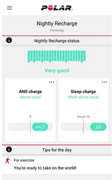 POLAR VANTAGE V2 NOIR - Nightly Recharge dans l'application Polar Flow - 2