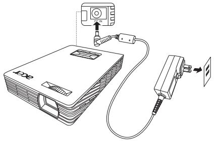 ACER C112 - Mise sous tension du projecteur - 1
