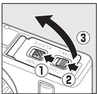NIKON 1 AW1 BK 11-27.5 - Insérez l'accumulateur et une carte mémoire. - 2