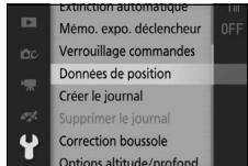 NIKON 1 AW1 BK 11-27.5 - Sélectionnez Données de position. - 2