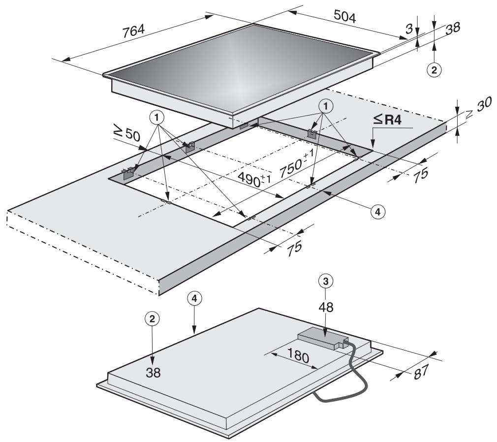 MIELE KM 500 - Cotes d'encastrement - 3