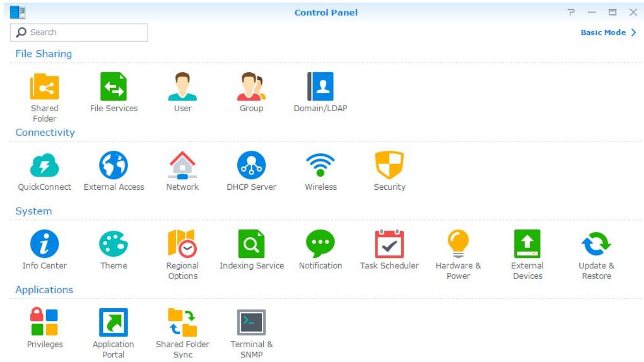 SYNOLOGY DS216+ II - Utilisation du Panneau de configuration - 1