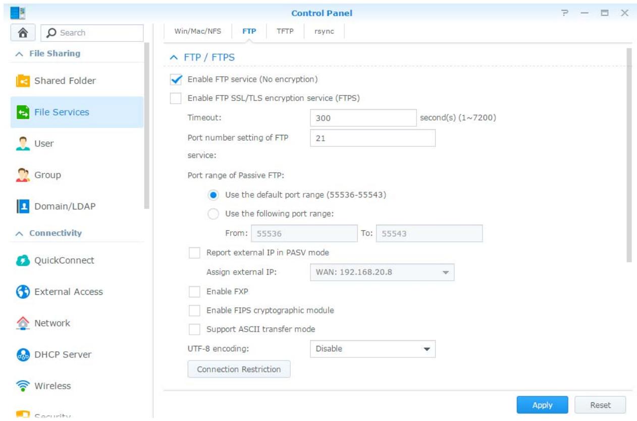 SYNOLOGY DS216+ II - Accéder aux fichiers via FTP - 1