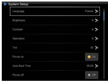 TELEFUNKEN DPF10934 - L'activation/désactivation du capteur de luminosité - 1