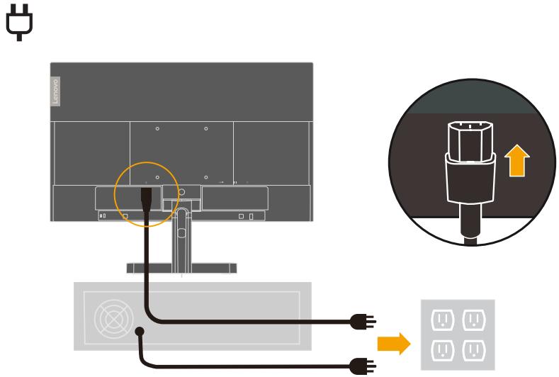 LENOVO ECRANL24I-350 - Raccorder et mettre en marche votre moniteur - 6