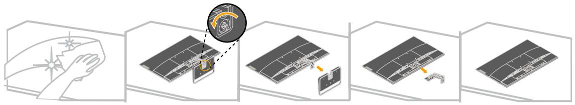 LENOVO ECRANL24I-350 - Detacher la base et le support du moniteur - 1