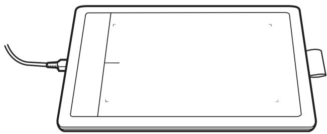 WACOM ONE BY WCM SMALL - Utilisation par un droitier : - 1