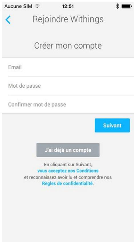 WITHINGS CAPTEUR AURA - Creation d'un compte à l'aide de l'application Health Mate - 2