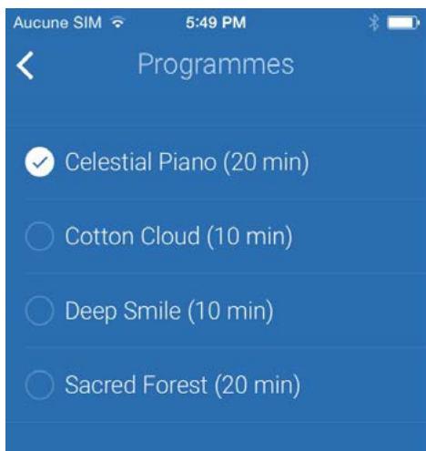 WITHINGS CAPTEUR AURA - Démarrer et sélectionn un programme de sieste - 5