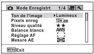RICOH WG-30 WIFI GRIS - - Menu 1 [Mode Enregistr] - 1