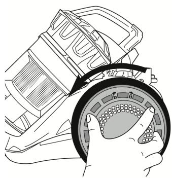 EZICLEAN ASPIRATEUR TRAINEAU TURBO MULTIFLOORS - NETTOYAGE DU FILTR DU BAC A POUSSIÈRES - 4