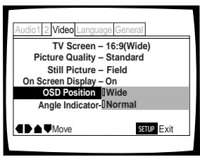 PIONEER DV K302CD - Choix de la position d'affichage sur l'écran [Exper] - 1