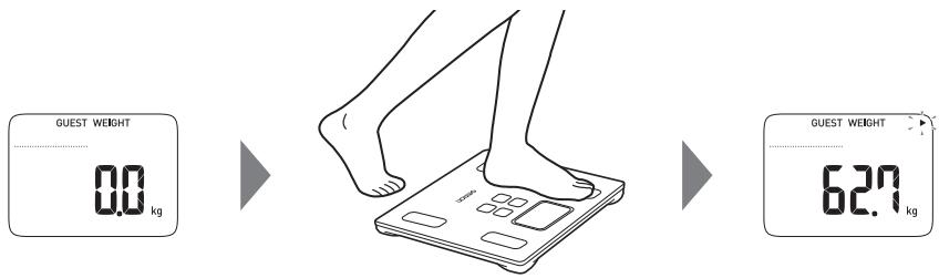 OMRON NC - Démarrez la mesure lorsque « 0.0 kg » est affché. - 1