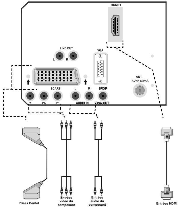 BRANDT B 2206 LVDXW - Connexion à un lecteur de DVD - 1