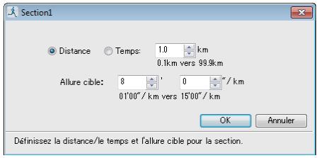 EPSON SF-510 - Réglages modèle - Écran de paramètres Allure cible - 1