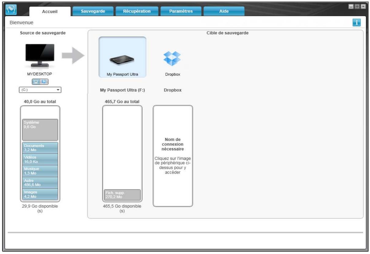 COPIC WESTERN DiGiTALMY PASSEPORT ULTRA1T0O - Onglet Accueil - 1