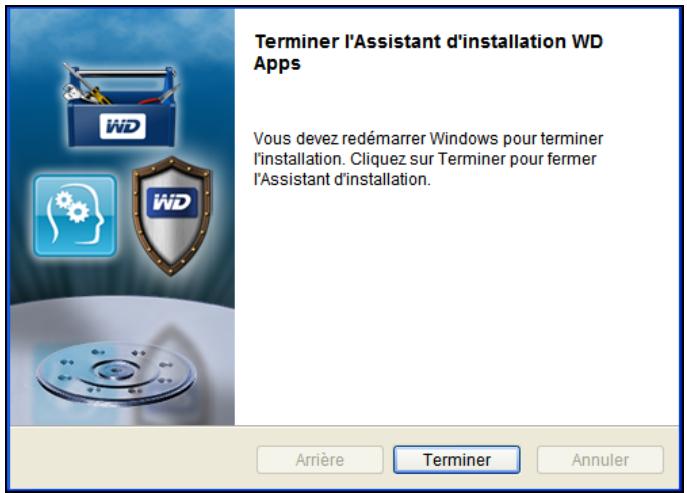 COPIC WESTERN DiGiTALMY PASSEPORT ULTRA1T0O - Quand l'installation est terminée, cliquez sur Terminer pour quitter l'Assistant d'installation WD Apps : - 1