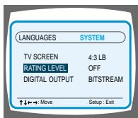 SAMSUNG HT-DL70 - Niveau parental - 1