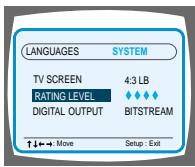 SAMSUNG HT-DL70 - Niveau parental - 2