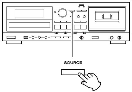 TEAC AD-800 - Appuyez répétitivement sur la touche SOURCE jusqu'à sélection de la source à enregistrer (CD, USB ou LINE). - 1