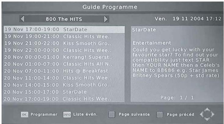 JVC TU-FD50D - 3: EPG (Guide Électronique des Programmes) - 1
