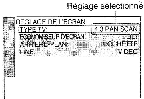 SONY HTP 1000 - Sélectionnez un réglage en appuyant sur / , puis appuyez sur ENTER. - 1