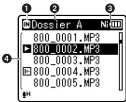 OLYMPUS WS-811+ME-51 - Affichage de la liste de fichiers - 1