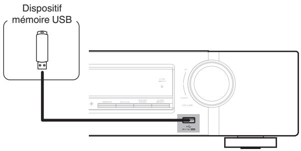 MARANTZ NR1711 - Connector un dispositif mémoire USB au port USB - 1