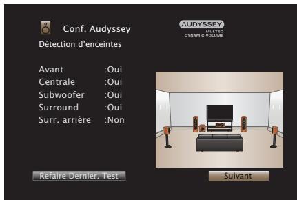 MARANTZ NR1711 - Lorsque l'enceinte détectée est affichée, Sélectionnez "Suivant" puis appuyez sur ENTER. - 1