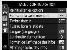 NIKON DS3400 + AF-P 18-55mm UR + AF-P70-300mm VR - Formater la carte mémoire dans le menu - 1