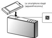 SONY SRSX5W - Mettez l'appareil en contact avec le smartphone. - 1