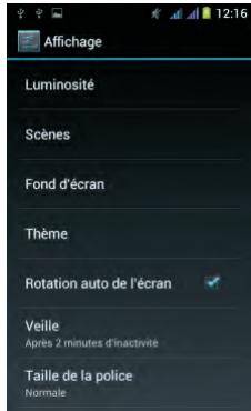 THOMSON TLINK455 - Changer la luminosité, le fond d'écran, la durée de mise en vue et la taille de caractères. - 2