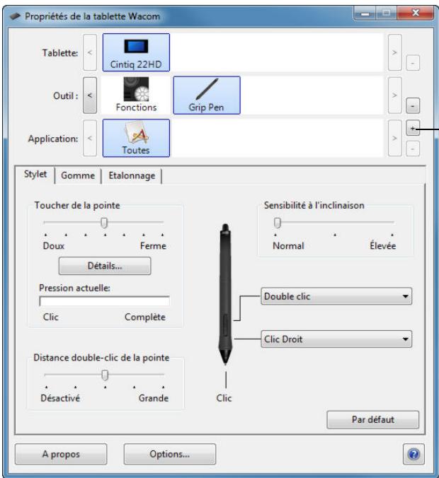 WACOM CiNTiO 22 HD - Création d'un paramètre specifique à une application - 1
